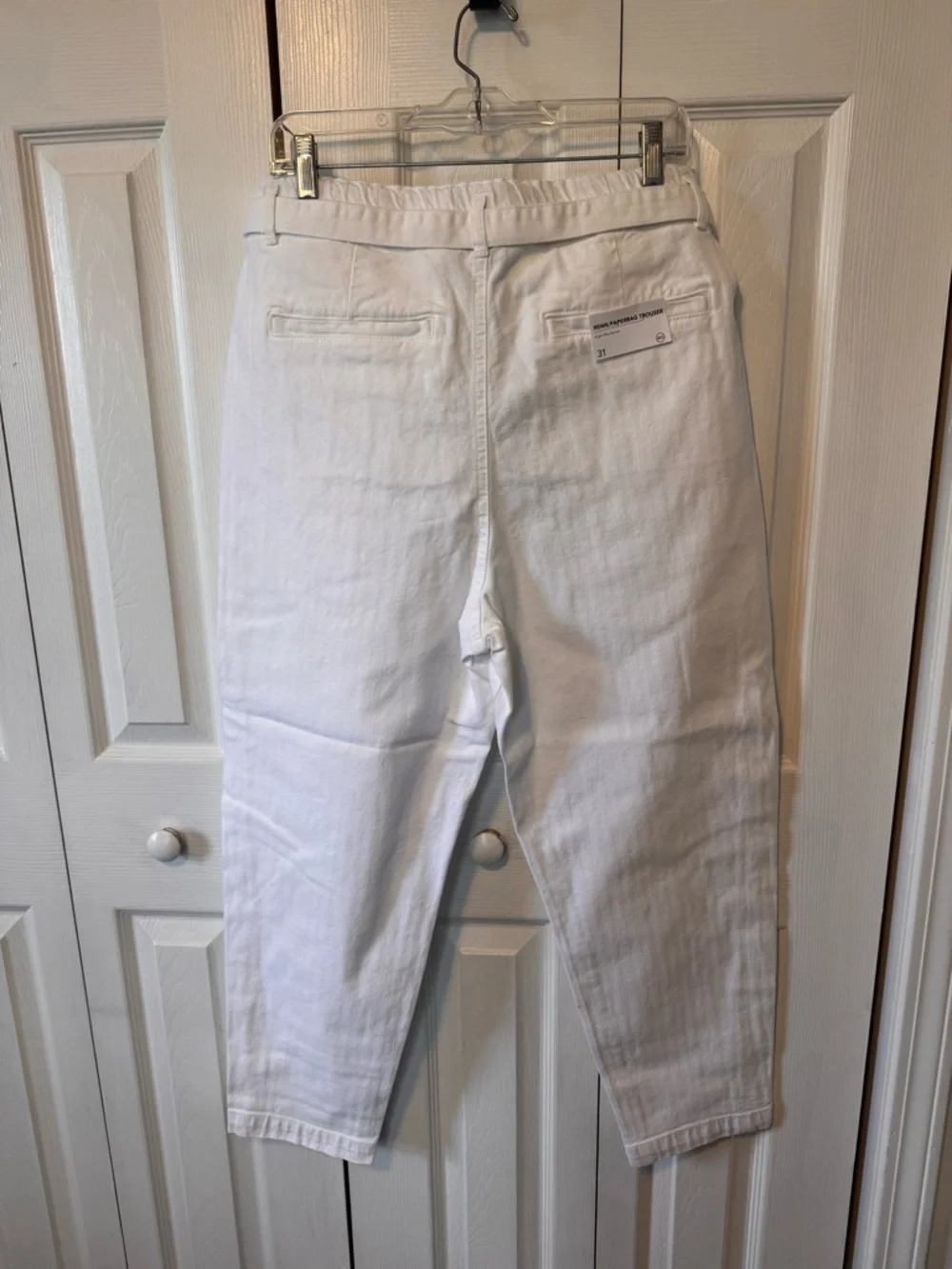Women’s Renn Paperbag Summer White Trouser Pant AG Adriano Jeans Size 12/Size 31 - Picture 7 of 12